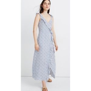 NWT Madewell Ruffled Floral Wrap Maxi Dress